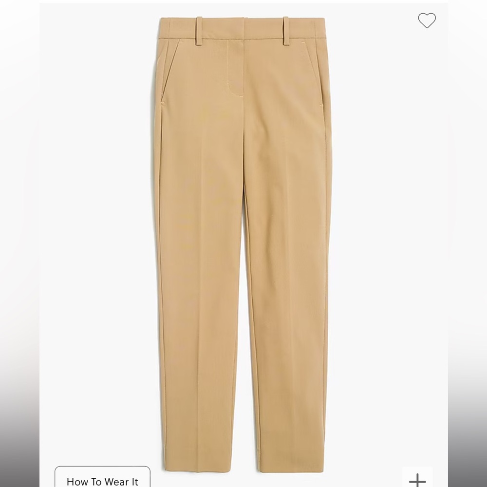 NEW J crew Slim cropped Ruby pant in stretch twill